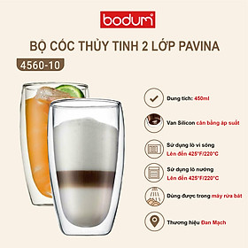 Bộ 2 cốc thủy tinh 2 lớp Bodum Pavina dung tích 450ml 4560-10