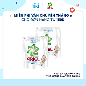 Combo 2 Túi Nước Giặt Ariel Dịu Nhẹ Cho Da Nhạy Cảm (2.15kg/ Túi) - Mềm mại ngát hương - An toàn cho da em bé