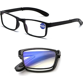 Kính đọc sách chống tia sáng màu xanh cầm tay chống tia UV400(Khung hình chữ nhật màu đen trung tính kinh điển-5296)