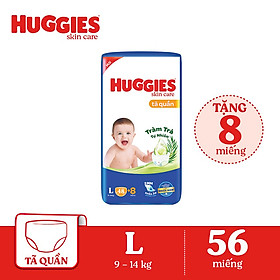 Tã/bỉm quần HUGGIES SKINCARE gói BIG JUMBO size L 48+8 miếng