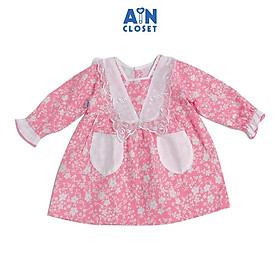 Đầm dài tay bé gái Nhí hồng thô trà bông - AICDBGEGXUGG - AIN Closet
