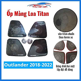 Bộ ốp màng loa vân Titan cho xe Outlander 2018-2019-2020-2021-2022 chống xước trang trí nội thất ô tô
