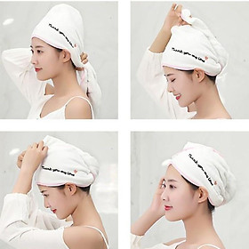Mua Khăn quấn/ ủ tóc cao cấp - Thấm hút tốt siêu nhanh khô - Mềm mại - Khăn trùm đầu siêu thấm khô tóc thần thánh
