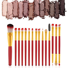 15pcs Eye Makeup Brush Set 2 Types Eyeshadow Brush Eyebrow Brush Eyelash Brush Double-end Makeup Brush Kit