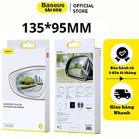 Film dán Nano chống bám nước mưa Baseus Rainproof Film 0.15mm dùng cho kính hậu xe ô tô (02 PCS, Car Rear-View Mirror Transparent Rainproof Film) SGFY-C- Hàng chính hãng