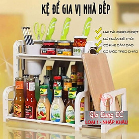 Kệ để đồ nhà bếp chữ h giá đựng gia vị 2 tầng đa năng thông minh