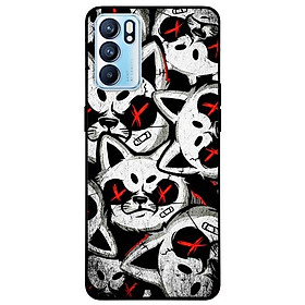 Ốp lưng dành cho Oppo Reno 6 - Reno 6 Z mẫu Mèo Trắng Đỏ Dữ