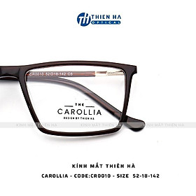 Gọng kính vuông nam nữ cao cấp Thiên Hà OPTICAL chất liệu nhựa ACETATE càng METAL size vừa và nhỏ dễ đeo CAROLLIA CR0010