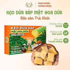 Kẹo dừa sáp VICOSAP mật hoa dừa không đường đồ ăn vặt healthy kẹo mềm dẻo đặc sản Trà Vinh
