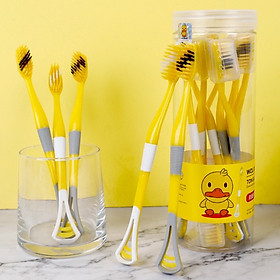 Mua Hộp 8 cây bàn chải con vịt vàng  2 in 1 kèm dụng cụ cạo lưỡi ( phần đuôi)