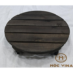 Mua (Bộ 2) Đế Lót Tròn Nâng Chậu Cây Chậu Hoa Di Động Có Bánh Xe Màu Đen Đường Kính 30 cm Mộc Vina