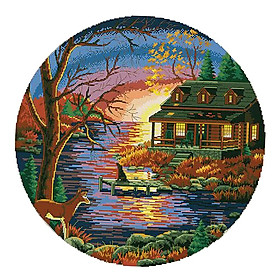 Stamped & Counted Cross Stitch Kit Embroidery Kit Sunset Pattern DIY Crafts