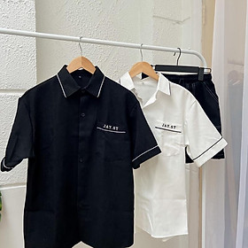 Áo sơmi tay lỡ unisex JAYST màu Đen/Trắng/Mint logo thêu Nam nữ unisex Áo Sơ Mi form rộng style Ulzzang Áo Sơmi Tay Lỡ Unisex Jayst Màu Đen/Trắng/Mint Logo Thêu Nam Nữ Unisex Áo Sơ Mi Form Rộng Style Ulzzang