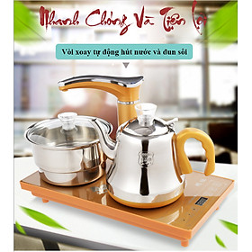 Bếp pha trà tự động - phụ kiện bàn trà điện - bộ bếp + nồi luộc + ấm Đun Nước Điện Inox tự động cấp và ngắt nước tiện lợi thông minh sang trọng - inox 304