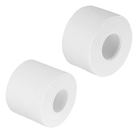 2 Pieces Cotton Self Adherent Bandage Sports First Aid Wrap Tape Rolls White