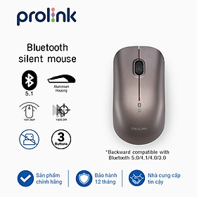 Chuột không dây kết nối Bluetooth PROLiNK PMB8001 GRY (1600dpi/3 button)