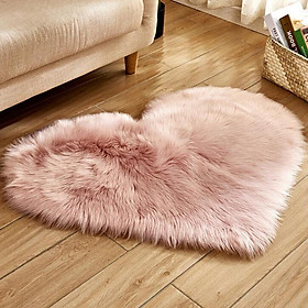 Heart Shaped Love Area Rug Fluffy Shaggy Carpet Mat for Bedroom Pink 40x50cm