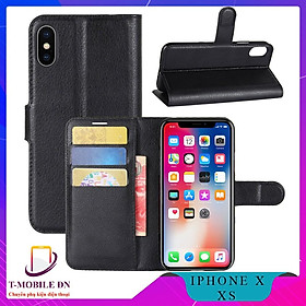 Bao da cho iPhone X XS có nắp gập và chống xem phim
