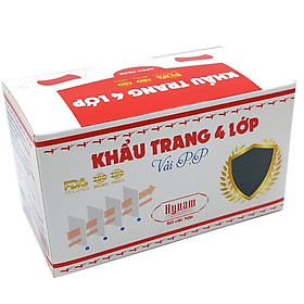 Khẩu trang y tế 4 lớp vải không dệt Hynam - (50 cái/ hộp) - Màu đen
