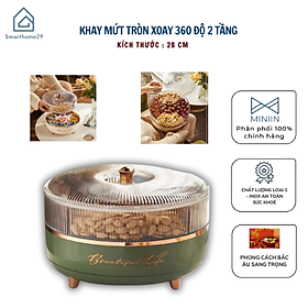 Mua Khay Đựng Mứt Tết  Hộp Đựng Bánh Kẹo 2 Tầng Hình Tròn Xoay 360 Tiện Lợi - HÀNG CHÍNH HÃNG MINIIN