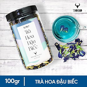 Trà hoa đậu biếc sấy khô nguyên bông - Giúp cải thiện lão hóa da - Hũ 100gr - TORO FARM