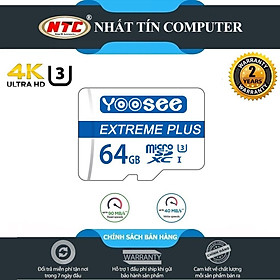 Mua Thẻ nhớ microSDXC Yoosee Extreme Plus 64GB UHS-I U3 4K R90MB/s W40MB/s (Trắng xanh) - chuyên camera và điện thoại