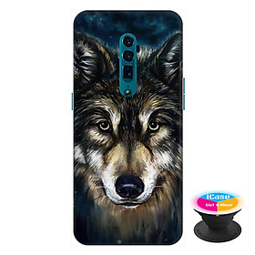 Ốp lưng điện thoại Oppo Reno 10X Zoom hình Chó Sói Mẫu 2 tặng kèm giá đỡ điện thoại iCase xinh xắn - Hàng chính hãng