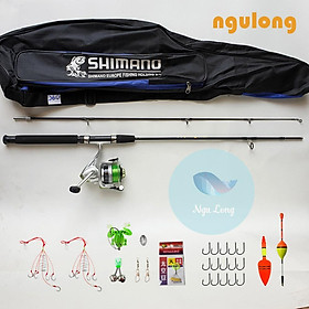 Bộ cần câu Shimano máy 4000 có balo và phụ kiện đi kèm cỡ từ 1m65 đến 2m7