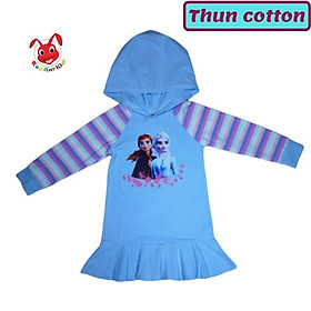 Đầm bé gái Elsa tay dài từ 10-43kg- đầm elsa bé gái thun cotton thấm hút mồ hôi- Kiến Lửa