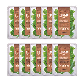 10 Mặt Nạ Tony Moly Fresh To Go Mask Sheet (10 x 22g) - Aloe: Chiết xuất từ lô hội làm dịu nhẹ cho làn da bị tổn thương, bổ sung độ ẩm cho da khỏe và mềm mại