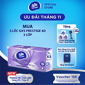 Giấy vệ sinh cao cấp Vinda Prestige 4D 3 lớp (8 Cuộn)