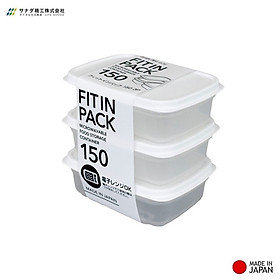 Bộ 2 set 3 hộp đựng thực phẩm nắp mềm Fit in Pack 300ml & 150ml - nội địa Nhật Bản