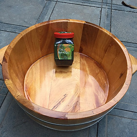 Mua CHẬU NGÂM CHÂN GỖ PƠ MU - kèm muối ngâm sinh dược 450gr/h