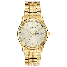 Đồng Hồ Citizen Nam Dây Kim Loại Máy Eco-Drive BM8452-99P - Mặt Vàng (36mm)