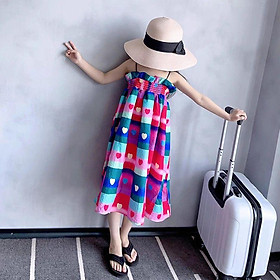 SHUANGYAN Bealy cô gái ăn mặc Hàn Quốc trẻ em ăn mặc dễ thương tươi net đỏ cao cấp phong cách phương Tây cô gái sen thắt lưng váy