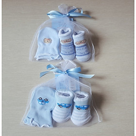 Combo 02 Set Quà Gồm Đôi Tất Vớ + Bao Tay Cho Bé Sơ Sinh