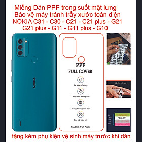 Dán dẻo PPF Mặt lưng dành cho NOKIA C31 - C30 - C21 - C21plus - G21 - G21 plus - G11 - G11plus - G10