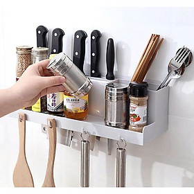 Kệ Đựng Gia Vị Nhà Bếp 4 Móc Treo Tường Thoát Nước (Màu ngẫu nhiên)