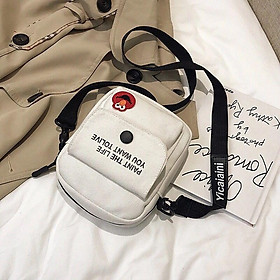 Canvas Bag All-Match Messenger Bag Cartoon Cute Plaid Shoulder Bag Fashion