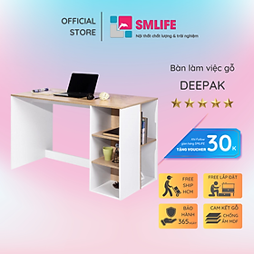 Bàn làm việc, bàn học gỗ hiện đại SMLIFE Deepak | Gỗ MDF dày 17mm chống ẩm | D120xR60xC75cm