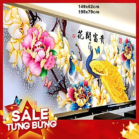 Mua Tranh thêu chữ thập chim công hn0744 195x79cm