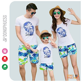 Đồng phục gia đình đi biển set nguyên bộ đồ đi biển nam nữ đủ size cho bé trai gái và bigsize DDB01 | SG