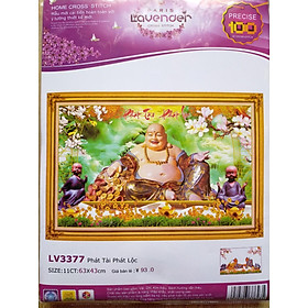 Mua Tranh thêu chữ thập phật di lặc phát tài phát lộc LV3377 - 63 x 43 cm - chưa thêu
