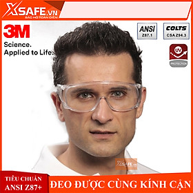 Mua Kính bảo hộ chống hóa chất 3M Tour-Guard V Mắt kính chống bụi  chống tia UV  chống đọng sương  đeo được cùng kính cận
