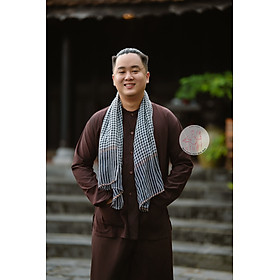 Bộ bà ba nam màu nâu vải kate silk truyền thống