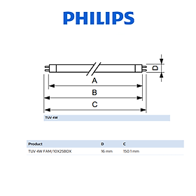 Đèn PHILIPS diệt khuẩn TUV 4W