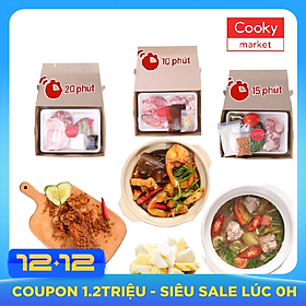 Combo Heo Thả Ga ( Canh sườn non nấu cải chua - Ba chỉ chiên sả ớt - Cá hú kho thịt ba rọi - Set trái cây)