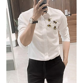 ÁO SƠ MI LỤA NAM IN 3 CHÚ ONG CỰC ĐẸP PHONG CÁCH MẠNH MẼ CỦA NĂM