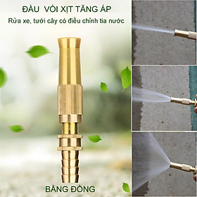 Đầu vòi xịt tăng áp làm bằng đồng dùng rửa xe, tưới cây đa năng