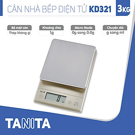 Cân điện tử nhà bếp TANITA KD321(3kg) (Chính hãng Nhật Bản), Cân nhà bếp 1kg, Cân nhà bếp 2kg, Cân nhà bếp 3kg, Cân nhà bếp độ chia 0.1g tối đa 200g, Cân Nhật, Cân trọng lượng, Cân chính hãng, Cân thực phẩm, Cân thức ăn, Cân tiểu ly điện tử, Cân chính xác